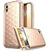 iPhone X Wallet Case, Clayco [Argos Series] Premium Hybrid Protective Wallet Case Credit Card Slot Holder for Apple iPhone X 2017 (BlushGold)
