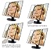 EmaxDesign Vanity Mirror 21 LED lighted Makeup Mirror With Magnification Trifold Touch Screen, USB Charging 180°Free Rotation Table Countertop Cosmetic Mirror (BLACK)