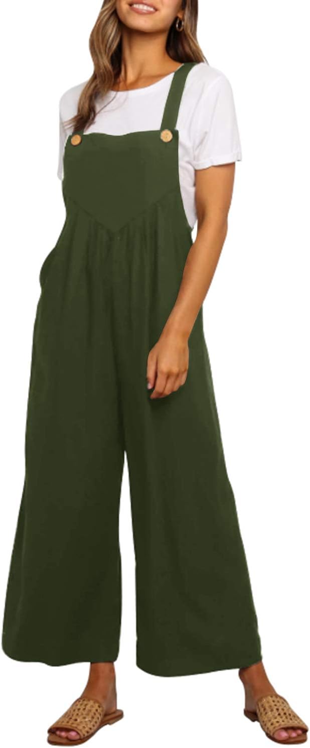 YOINS Fashion Overalls for Women Bib Baggy Dungaree Square Neck Adjustable Strap Rompers Jumpsuits