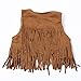21KIDS Child Girl Tassel Fringed Outerwear Faux Suede Fur Jacket Waistcoat Vest Gilet