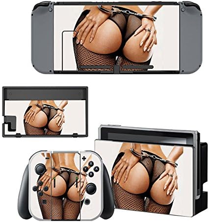 Nin Switch Skin Stickers,AIRUTECHNIC Full Set Faceplate Skin Decal Stickers for NS Console &amp; Joy-con Controller &amp; Dock Protection Set (Sexy)