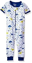 The Children's Place Baby Boys' Li'l Guy's Short Sleeve Printed Stretchie, Off White, 0-3MONTHS
