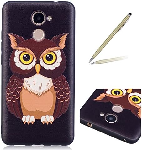 Trumpshop Smartphone Protective Case for Huawei Y7 / Y7 Prime + Cute Owl + Sculpture Design Ultra Soft Flexible TPU Silicone Cover Anti-Scratch Shockproof