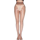 YSGUYILT Shiny Pantyhose for Women 8D High Waist Silk Oil Shimmer Sheer Tights Control Top Gloss Stockings