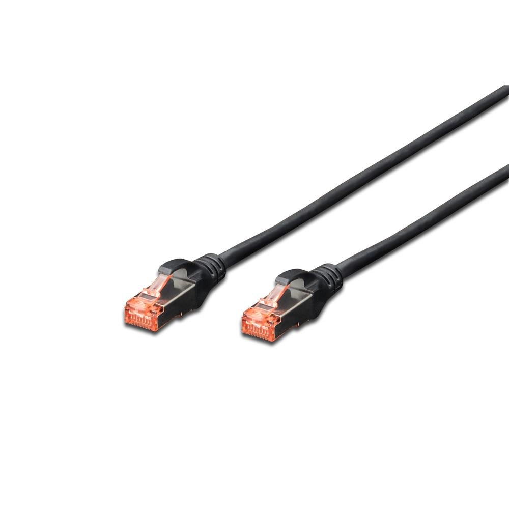 Digitus LAN Cable Cat 6-3m - RJ45 Network Cable - S/FTP Shielded - 1 Gbps - Compatible with Cat6A and Cat7 - Black