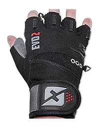 skott 2019 Evo 2 Weightlifting Gloves with Integrated Wrist Wrap Support-Double Stitching for Extra Durability-Get Ripped with The Best Body Building Fitness and Exercise Accessories