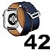 Maxjoy Compatible with Apple Watch Band, 42mm 44mm 45mm 46mm 49mm Leather Bands Strap with Compatible with Apple iWatch Ultra 2 SE Series 10 9 8 7 6 5 4 3 2 1 Sport Edition, Dark Blue
