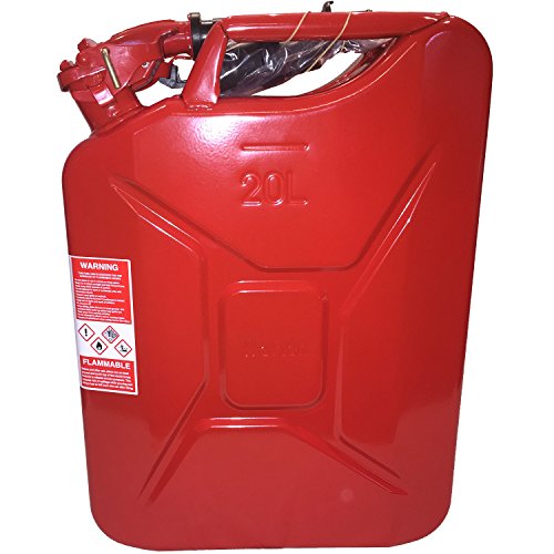 The Only Legal Red NATO Steel Fuel gas diesel Cans: Spouts Included