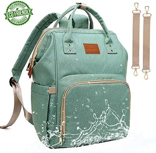 Baby Diaper Bag Backpack – Large Diaper Backpack for Mom Dad with Stroller Straps, Multi-Function, Waterproof, Stylish and Durable Travel Diaper Bags for Girls and Boys (Green)