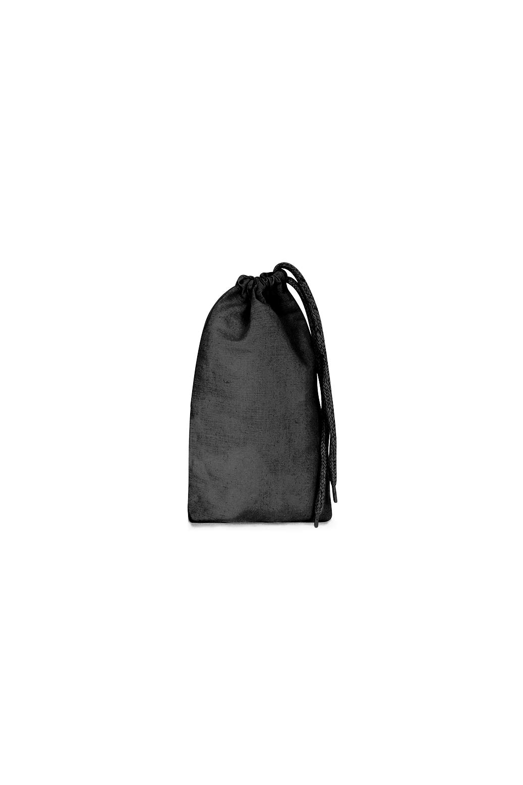 Bronta Mill Plain Natural 100% Cotton Drawstring Stuff Bags | Eco Friendly Storage Pouch | Black - XS - 20cm x 14cm