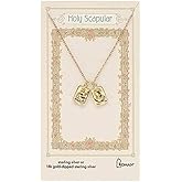 Roman Double Holy Scapular Sterling Silver Gold Necklace 18 Inches Long