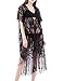 Dimore Womens Swimsuit Cover up Beach Wear Long Bikini Cover up with Tassel Black