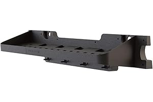 Suncast 25" x 8" x 5.5" Resin Shelf Accessory with Storage Hooks and EZ Bolt Assembly for Select Outdoor Shed Models, Black (2-Pack)