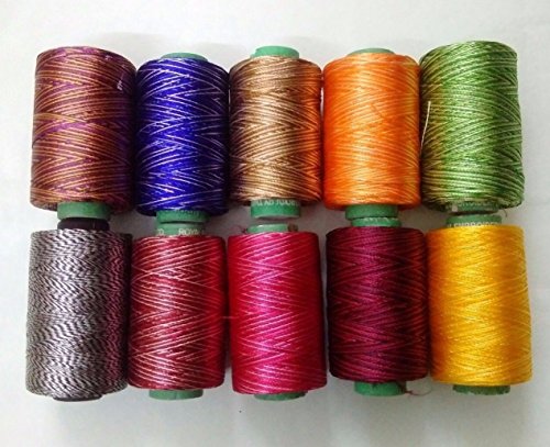 SHADED - Set Lot of 10 Spools Tubes - 150/2 Denier Viscose Rayon Thread Yarn - Hand & Machine Embroidery Sewing