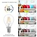 LVWIT G14 Dimmable LED Globe Bulb E12 Candelabra Base，3000K Soft White 4W(40W Incandescent Equivalent) LED Filament Bulb, 6-Pack