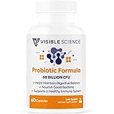 Visible Science Probiotic Formula – Probiotic Strains – Gut, Digestive & Immune Health Support – 60 Billion CFU, Capsules 60ct