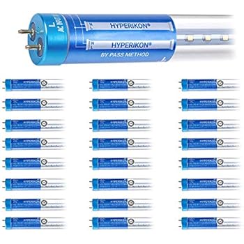 Hyperikon T8 4 Foot LED Tube, 40 Watt Replacement (18W) Glass T10 T12 Light Bulbs, 4000K Daylight, Clear, Ballast Bypass, UL, DLC, 24 Pack