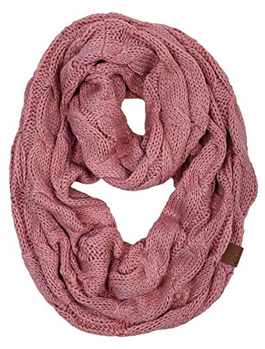 Funky Junque Infinity Scarf for Women – Oversized Wrap, Chunky Layer, Colorful Sweater Accessory, Winter Styles, Fall Fashion, Cozy Cold-Weather Essentials - Mauve at Amazon