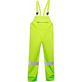 HANMENGXUAN Men's Waterproof Rain Bib Overalls - Windproof Adjustable Outdoor Fishing Workwear Pants