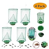 Convenientools Ranch Fly Trap The Most Effective Trap Ever Made with Food Bait Flay Catcher for Outdoor (4pcs)