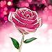 NICEAO Gold Rose 24K Artificial Flowers Dipped Rose Gold Plated Rose with Stand for Lover, Mother, Girlfriend, Valentines Day Gold Dipped Rose, for Her (Pink
