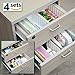 Adjustable Kitchen Drawer Organizer Storage Box Dividers for Jewelry Cabinet Junk Desk Drawer Dividers Organizers Containers, Single Row 2 Sets + Double Rows 2 Sets, White