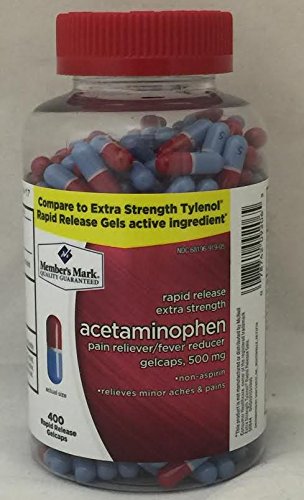 Member's Mark Rapid Release Extra Strength Acetaminophen Pain Reliever/Fever Reducer 500mg Gelcaps (1 bottle (400 gelcaps))