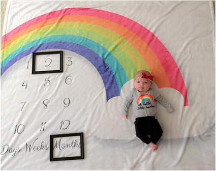Nrocf Couverture Mensuelle De Jalon Arc En Ciel Couverture De Jalon Arc En Ciel Pour Nouveau Ne Premiere Annee Infantile Cadeau De Naissance Photographie Toile De Fond Photo Prop Amazon Fr Sports Et Loisirs