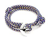 VIRGINSTONE Silver Plating Anchor on Filigree Nylon Ropes Nautical Bracelets
