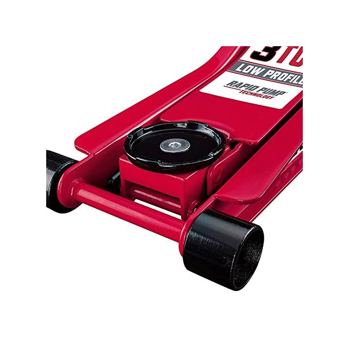 Pittsburgh Automotive 3 Ton Heavy Duty Ultra Low Profile Steel Floor Jack With Rapid Pump Quick Lift