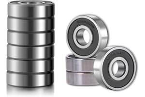 8 Pack 6203 2RS Ball Bearings – Bearing Steel and Double Rubber Sealed Miniature Deep Groove Ball Bearings (17mm x 40mm x 12m