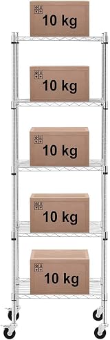 Royal Catering RCMR-1800P50 Metal Shelf 60x45x190cm 50kg 5 Shelves Boltless 4 view 6