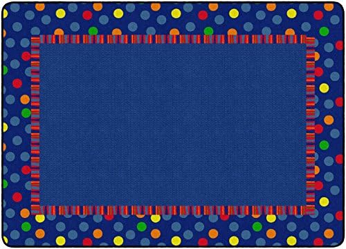 Flagship Carpets Dots & Stripes Multicolor Rug for Classroom and Bedroom Area Rug, Playroom Mat or Teaching Area for Playtime and Reading, 6' x 8'4", Rectangle, Multi (FE429-32A)