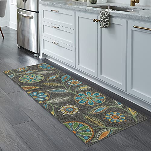 Maples Rugs Reggie Floral Runner Rug Non Slip Hallway Entry Carpet