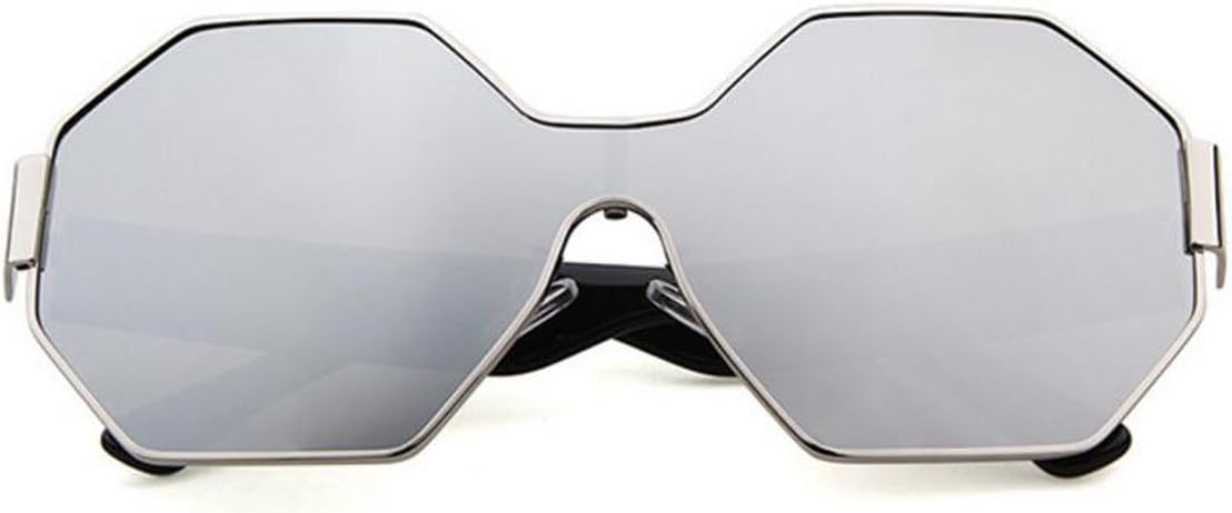 Avant-garde Hexagonal Reflective Sunglasses Irregular Personality Glasses,C2WhiteMercury-L