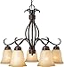 Maxim Lighting 10124WSOI Basix 5-Light Chandelier Down Light,with Wilshire Glass, Oil Rubbed Bronze