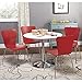 Simple Living White Chrome Metal Stand Single Pisa Dining Table White Contemporary