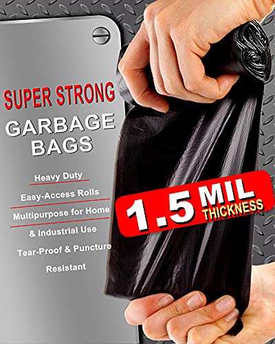 AYOTEE 40-45 Gallon Trash Bags,20 Count Bulk, Black Trash Bags Industrial Quality Black Garbage Bags for Paper, Plastic, Cans, Bottles, Newspaper, Lawn