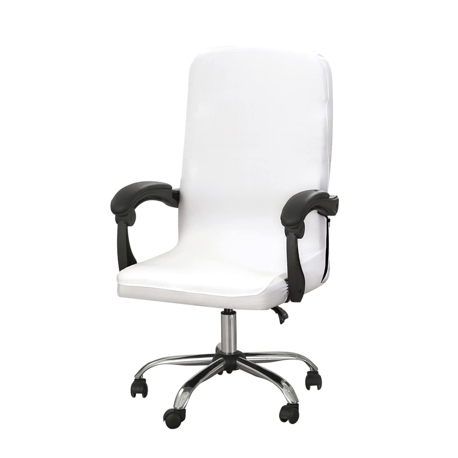 Jaotto Stretch Office Chair Cover, Universal Washable Removable Office Swivel Chair Covers, Computer Chair Cover with Backrest, Office Chair Cover (White, Large)