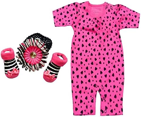 Adams Baby Baby Girls' Clothes Bundle Outfit With Matching Headband &amp; Socks 9-12 Months Red