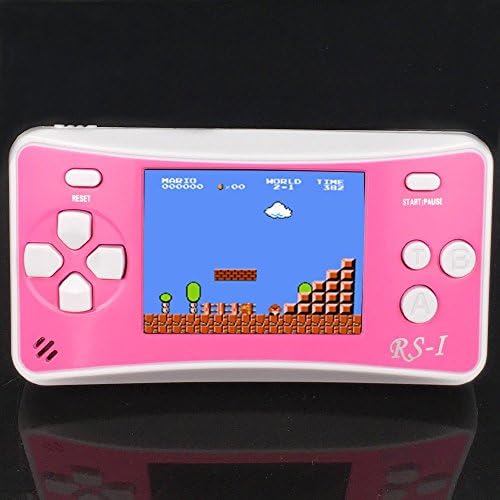 JJFUN RS-1 Handheld Game Console for Children,Classic Retro Game Player with 2.5" 8-Bit LCD Portable Video Games,The 80's Arcade Video Gaming System,Built-in 152 Old School Games Entertainment-PINK