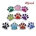 HAN SHENG 40 Pcs Dog Cat Paw Shape Charms Pendants, Crystal Beads for DIY Jewelry Making, Animal Theme Jewelry Findings (Multicolor)