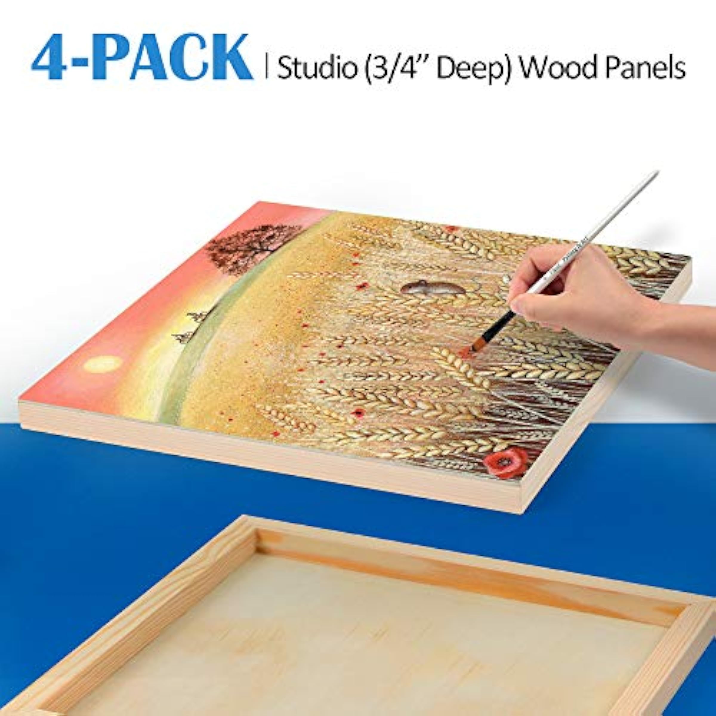 Unfinished Birch Wood Canvas Panels Kit, Falling In Art 4