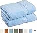 Superior Egyptian Cotton Pile Bath Towel Set of 2, Ultra Soft Luxury Towels, Thick Plush Essentials, Absorbent Heavyweight, Guest Bath, Hotel, Spa, Home Bathroom, Shower Basics, Light Blue