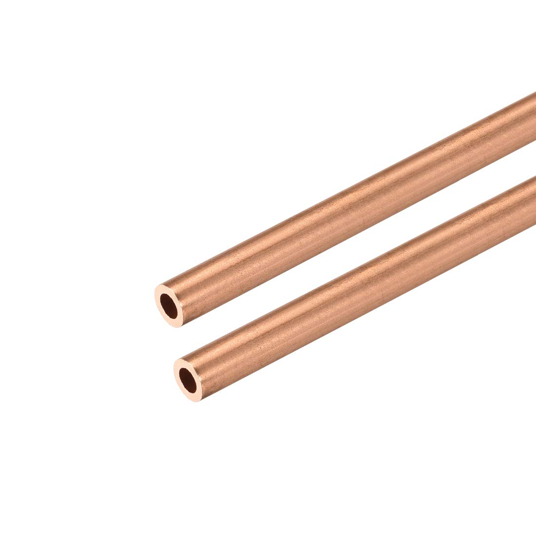uxcell Copper Round Tube, 5mm OD 1mm Wall Thickness 300mm Long Straight Pipe Tubing 2 Pcs