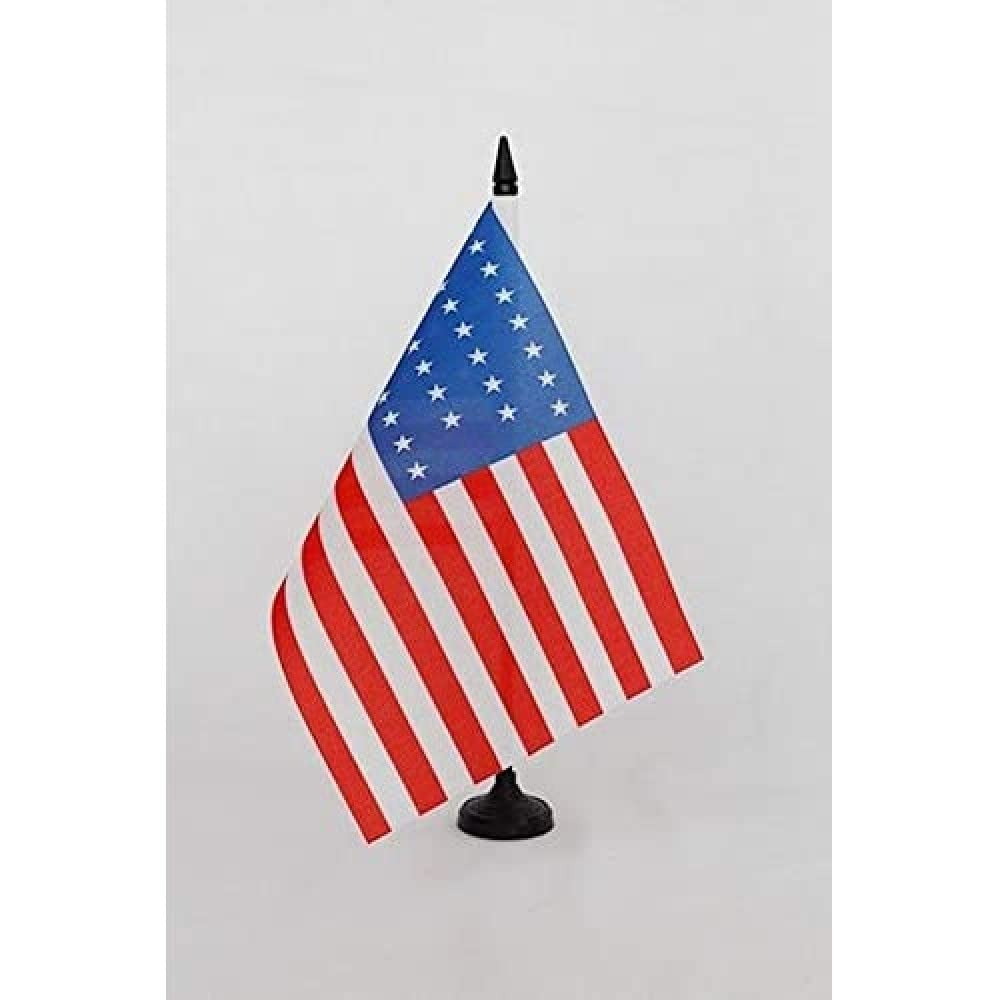 AZ FLAG United States 1847-1848 29 stars Table Flag 5'' x 8'' - american historic Office Decoration 100% Polyester 21 x 14 cm - Mini Desk Flag with Pole and Black Plastic Base