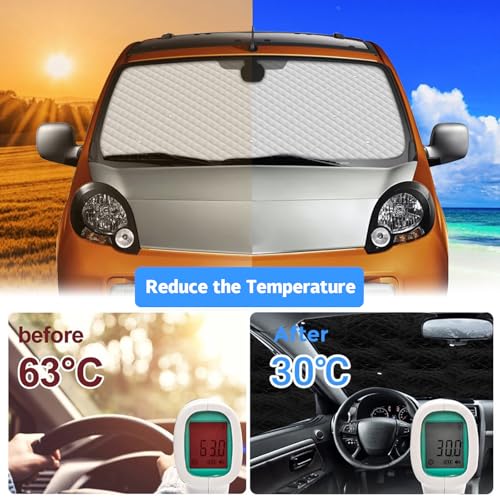 3Pcs Car Windshield Sun Visor Compatible with Renault Kangoo Second Generation X61 2007-2021, Car Interior Sun Visor Cover