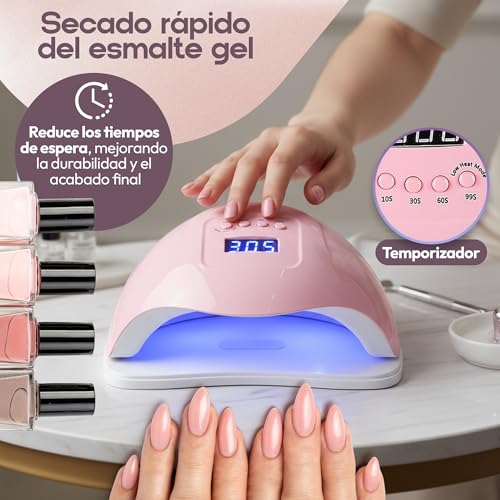 150W Semi-Permanent Nail Lamp, UV LED Nail Lamp with 36 LEDs, Professional Nail Dryer with Automatic Sensor, 4 Timers and LCD Display