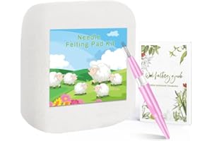 NFAMRZCAR Needle Felting Mat,6x6x1.5 Inch Thick and Firm Felting Pad Natural Wool Felting Pad with Needle Felting Mat,Instruction