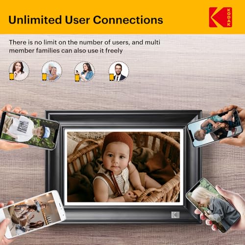 KODAK WiFi Digital Picture Frame, 1920 x 1200 HD Touchscreen Digital Photo Frame, 10.1 Inches Intelligent Electronic Picture Frame with 32 GB Memory